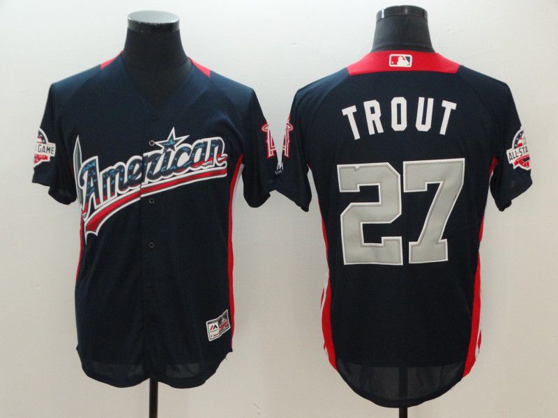 Men Los Angeles Angels #27 Trout Blue All star MLB Jerseys->cleveland indians->MLB Jersey